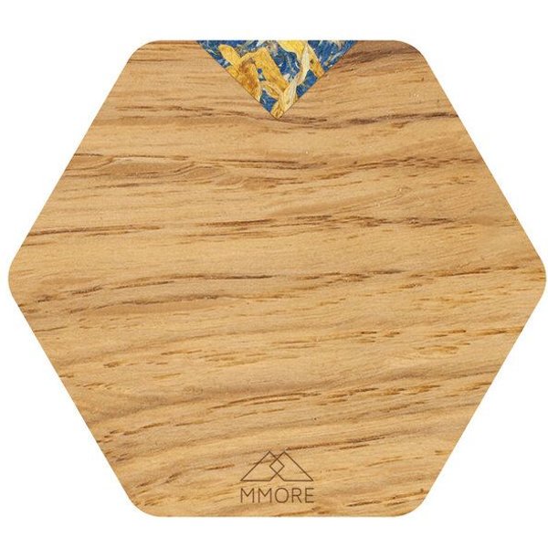 MMORE Untersetzer aus Holz - Amerikanischer Nussbaum, Eichenholz und organische Materialien / 4er-Set Untersetzer