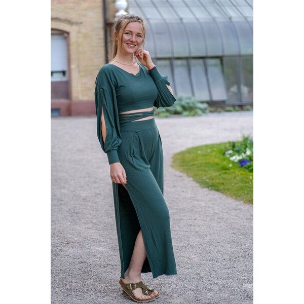 Vivien Joy High Waist Hose mit Schlitz - Farrah Comfy Pants mit Schlitz
