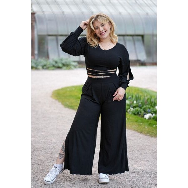 Vivien Joy High Waist Hose mit Schlitz - Farrah Comfy Pants mit Schlitz