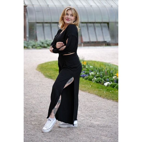 Vivien Joy High Waist Hose mit Schlitz - Farrah Comfy Pants mit Schlitz