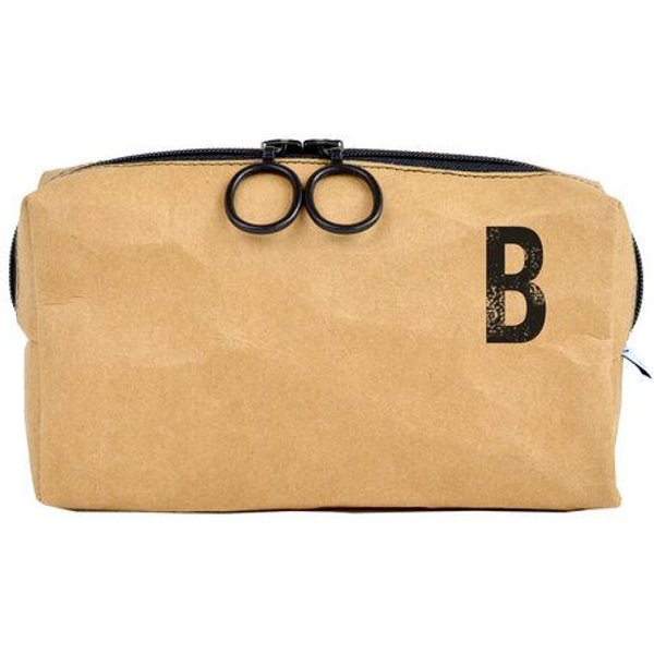 renna deluxe Waschtasche und Kosmetiktasche mit Monogramm, vegan, BRAUN