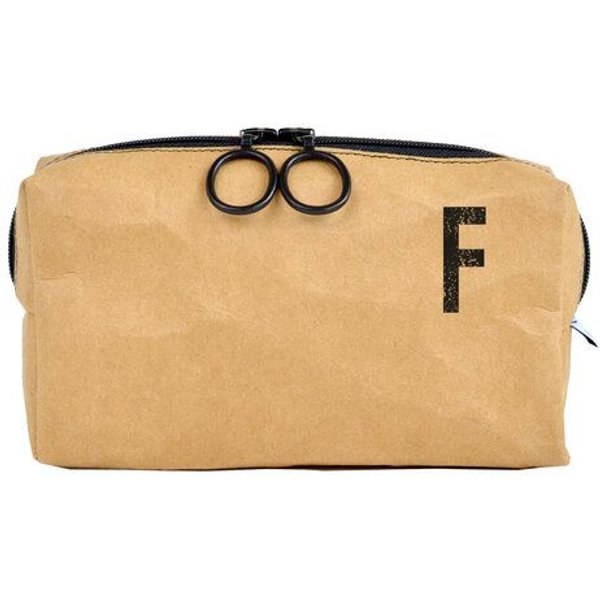 renna deluxe Waschtasche und Kosmetiktasche mit Monogramm, vegan, BRAUN