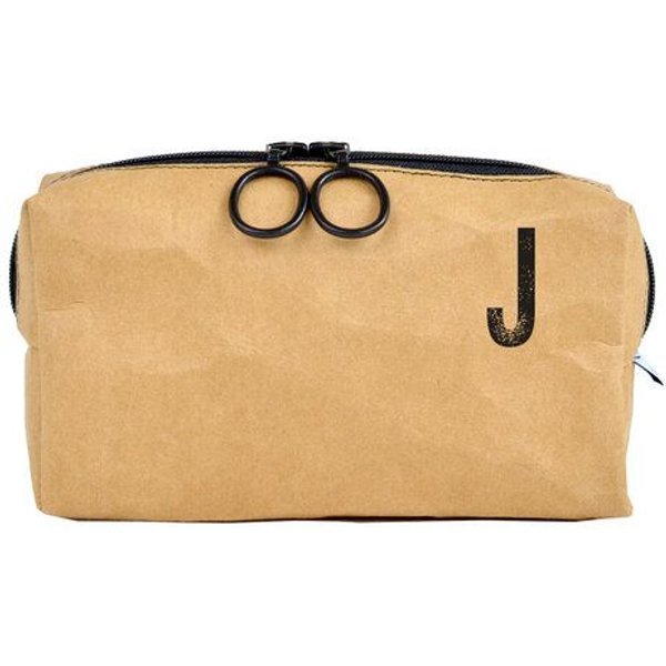 renna deluxe Waschtasche und Kosmetiktasche mit Monogramm, vegan, BRAUN