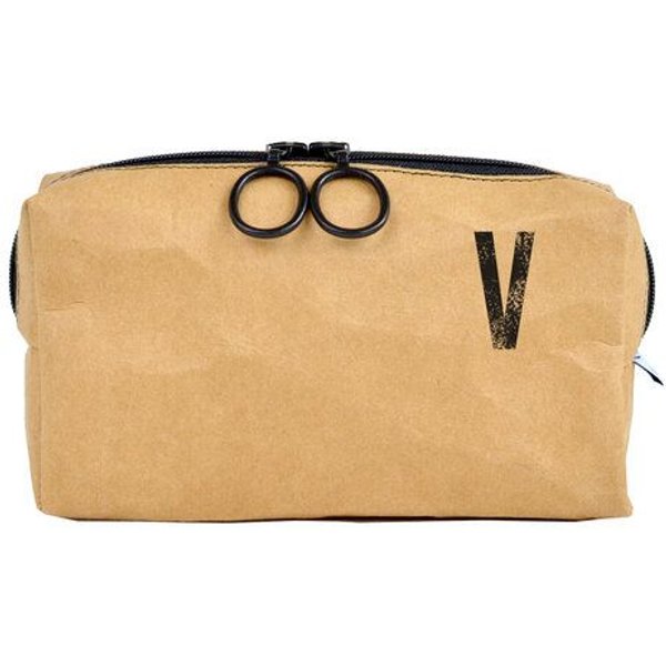 renna deluxe Waschtasche und Kosmetiktasche mit Monogramm, vegan, BRAUN