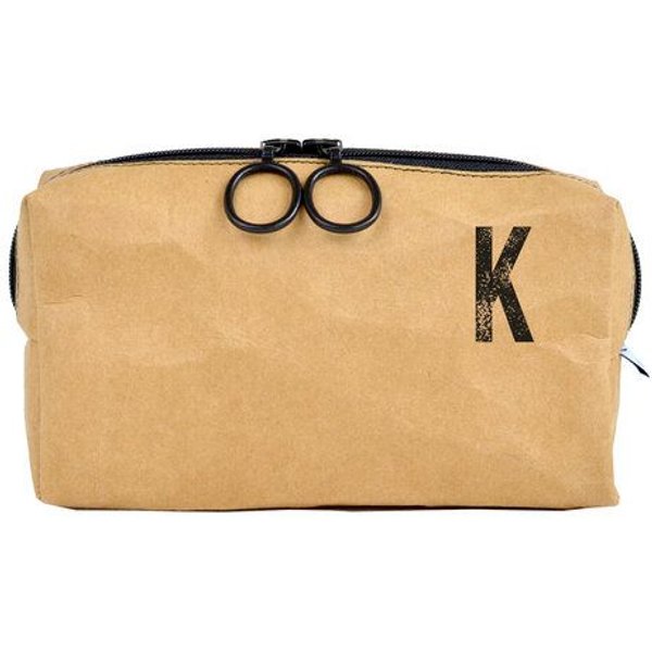 renna deluxe Waschtasche und Kosmetiktasche mit Monogramm, vegan, BRAUN