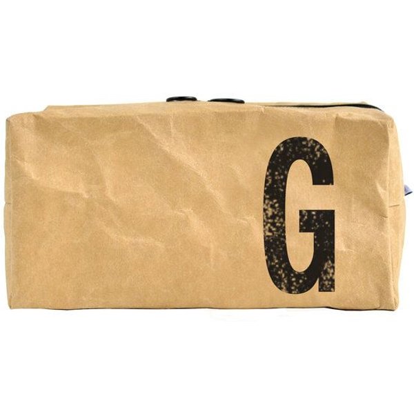 renna deluxe Waschtasche und Kosmetiktasche mit Monogramm, vegan, BRAUN