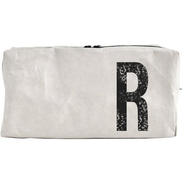 renna deluxe Kulturtasche und Kosmetiktasche mit Monogramm, vegan GRAU