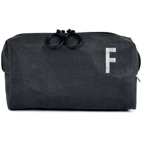 renna deluxe Kulturbeutel oder Kosmetiktasche mit Monogramm, vegan, SCHWARZ