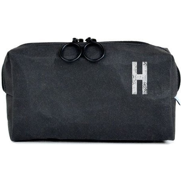 renna deluxe Kulturbeutel oder Kosmetiktasche mit Monogramm, vegan, SCHWARZ