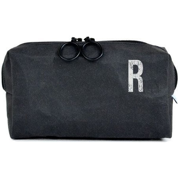 renna deluxe Kulturbeutel oder Kosmetiktasche mit Monogramm, vegan, SCHWARZ