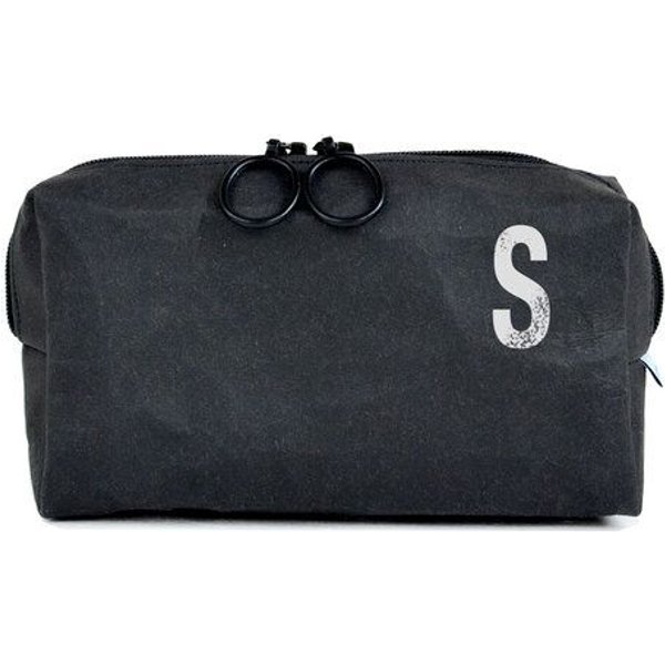 renna deluxe Kulturbeutel oder Kosmetiktasche mit Monogramm, vegan, SCHWARZ