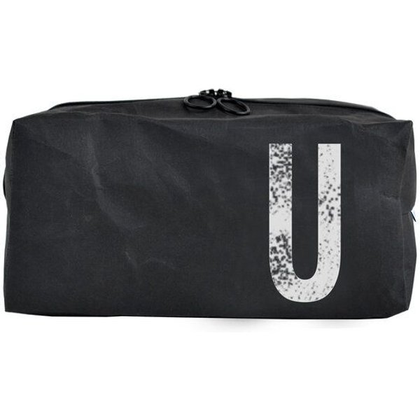 renna deluxe Kulturbeutel oder Kosmetiktasche mit Monogramm, vegan, SCHWARZ