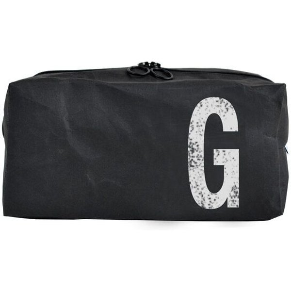 renna deluxe Kulturbeutel oder Kosmetiktasche mit Monogramm, vegan, SCHWARZ