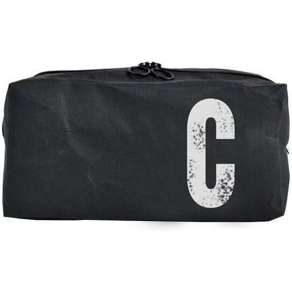 renna deluxe Kulturbeutel oder Kosmetiktasche mit Monogramm, vegan, SCHWARZ
