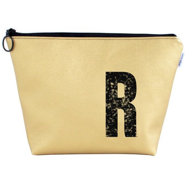 renna deluxe Kulturtasche und Kosmetiktasche personalisiert mit Monogramm GOLD