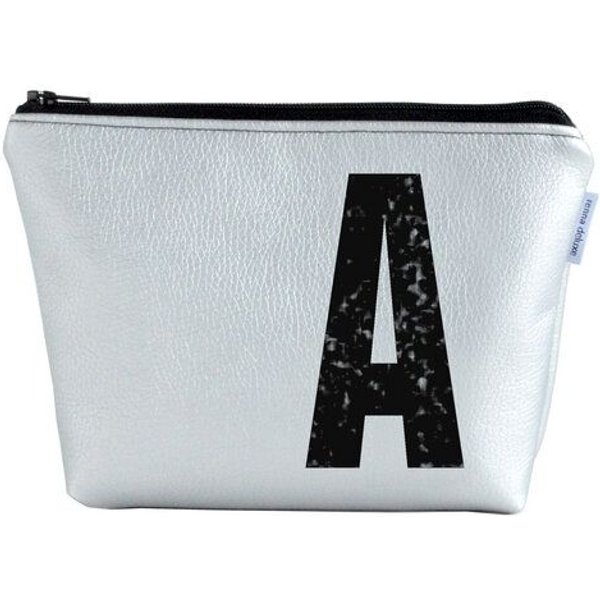 renna deluxe Kulturtasche und Kosmetiktasche personalisiert mit Monogramm SILBER
