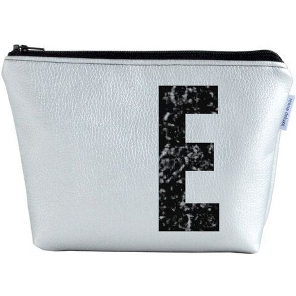 renna deluxe Kulturtasche und Kosmetiktasche personalisiert mit Monogramm SILBER