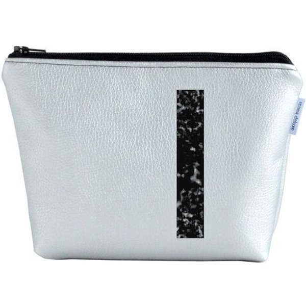 renna deluxe Kulturtasche und Kosmetiktasche personalisiert mit Monogramm SILBER