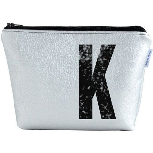 renna deluxe Kulturtasche und Kosmetiktasche personalisiert mit Monogramm SILBER