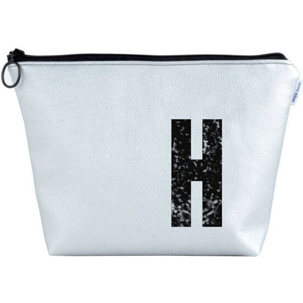 renna deluxe Kulturtasche und Kosmetiktasche personalisiert mit Monogramm SILBER