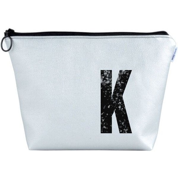 renna deluxe Kulturtasche und Kosmetiktasche personalisiert mit Monogramm SILBER