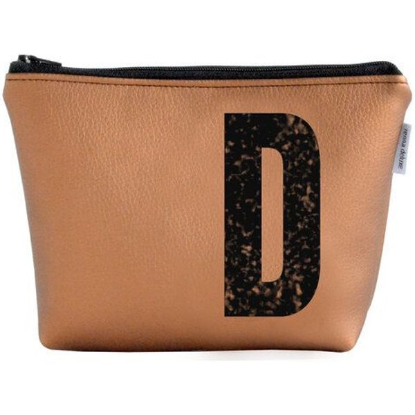 renna deluxe Kosmetiktasche und Kulturtasche personalisiert mit Monogramm - bronze