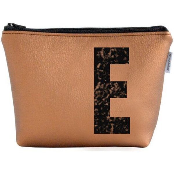 renna deluxe Kosmetiktasche und Kulturtasche personalisiert mit Monogramm - bronze
