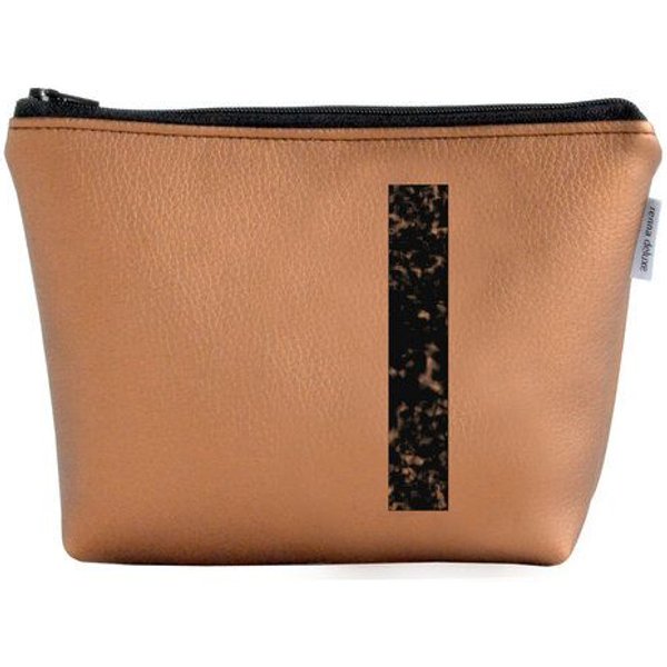 renna deluxe Kosmetiktasche und Kulturtasche personalisiert mit Monogramm - bronze