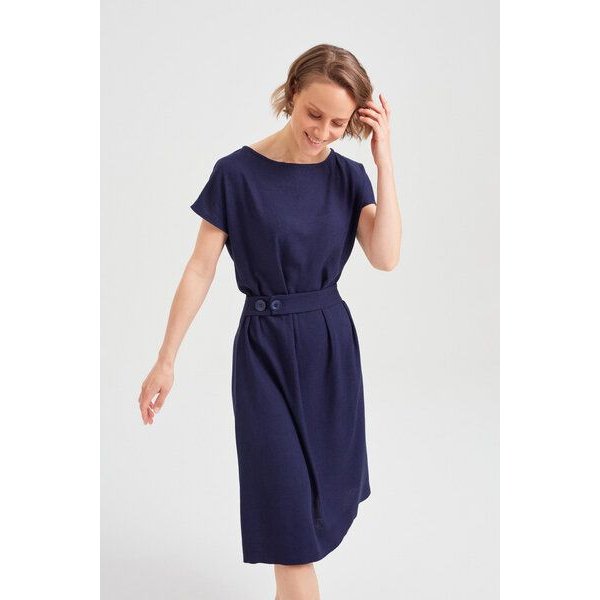 AYANI Sati | Midi Sommerkleid aus ECOVERO und Leinen