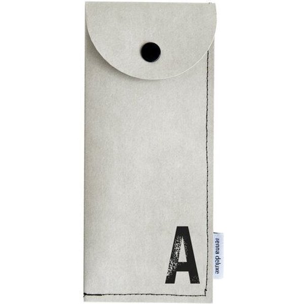 renna deluxe Stifteetui mit Monogramm, vegan, Federmäppchen, schwarz, braun, grau