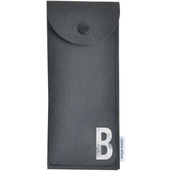 renna deluxe Stifteetui mit Monogramm, vegan, Federmäppchen, schwarz, braun, grau