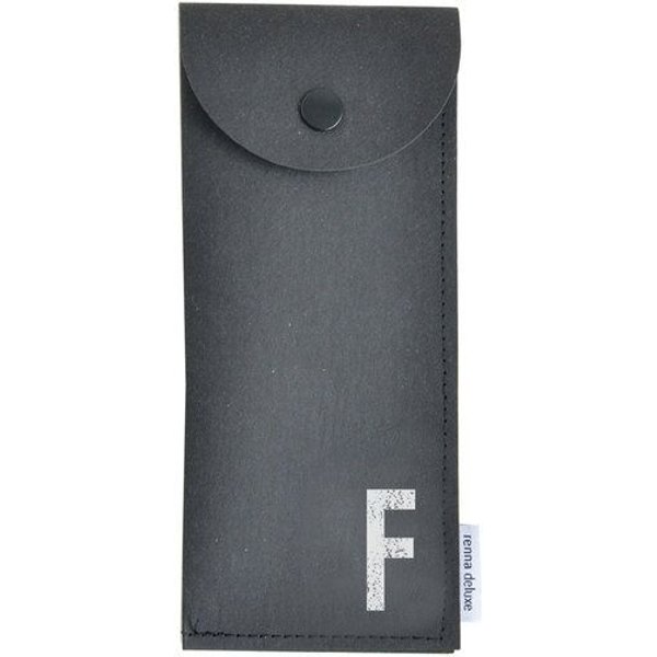renna deluxe Stifteetui mit Monogramm, vegan, Federmäppchen, schwarz, braun, grau