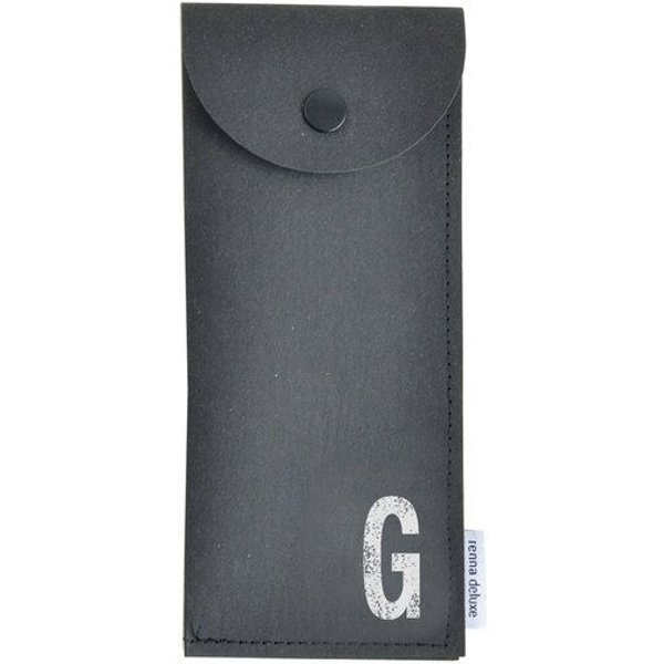 renna deluxe Stifteetui mit Monogramm, vegan, Federmäppchen, schwarz, braun, grau