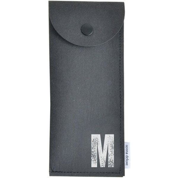 renna deluxe Stifteetui mit Monogramm, vegan, Federmäppchen, schwarz, braun, grau