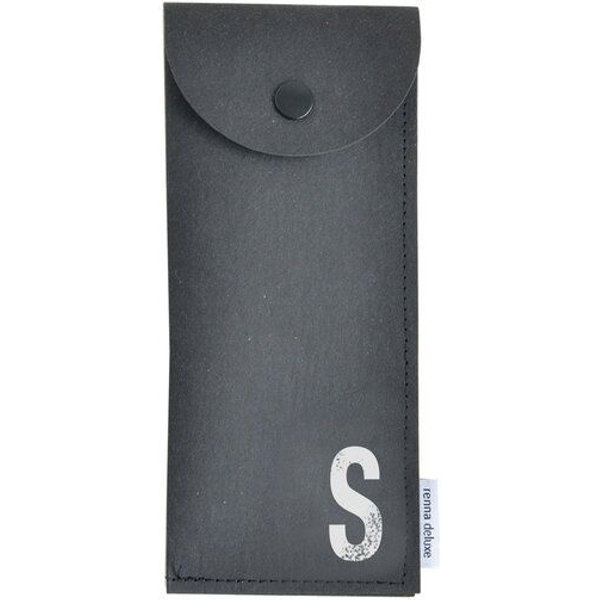 renna deluxe Stifteetui mit Monogramm, vegan, Federmäppchen, schwarz, braun, grau
