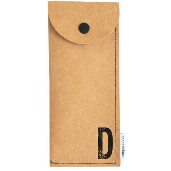 renna deluxe Stifteetui mit Monogramm, vegan, Federmäppchen, schwarz, braun, grau