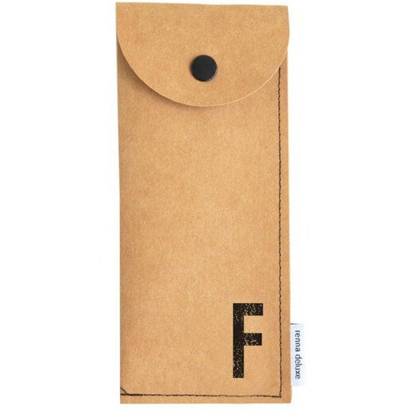 renna deluxe Stifteetui mit Monogramm, vegan, Federmäppchen, schwarz, braun, grau