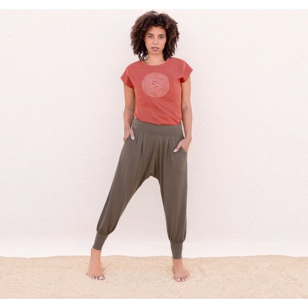 Jaya MEGAN - Hose im Sarouel-Stil, Taschen, tiefer Schnitt, weich fließender Stoff aus Tencel/Biobaumwolle
