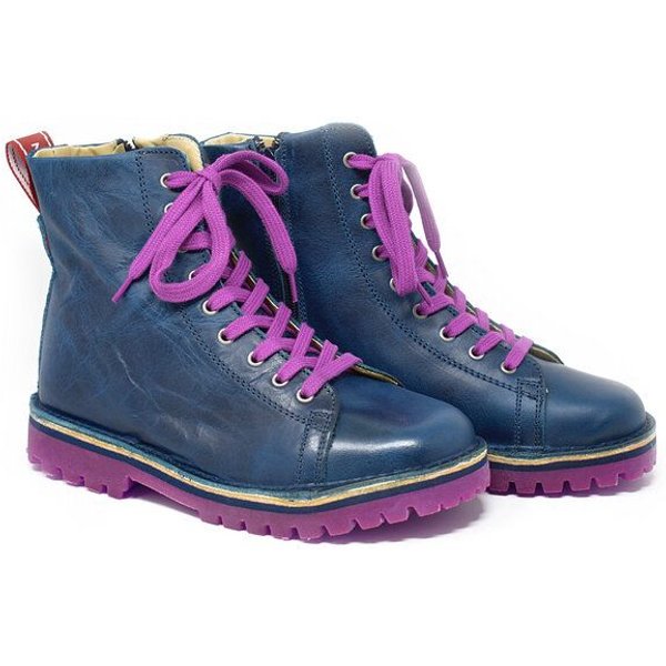 Grünbein Shoes Schnürboots Noa II lose Einlage blau-lila