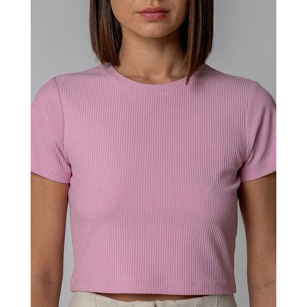 GORG Damen Geripptes Cropped T-Shirt aus Bio-Baumwolle & TENCEL Modal