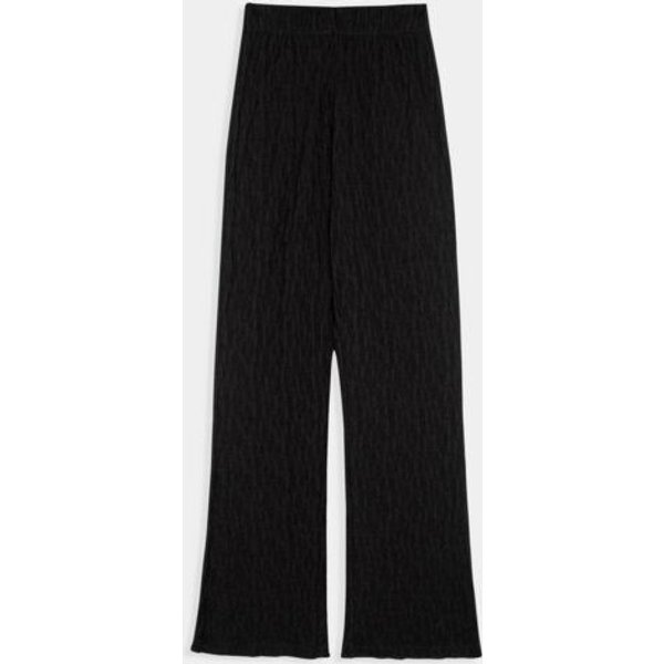 amt.studio Elegante leichte Schlaghose "Midnight" in schwarz mit Muster