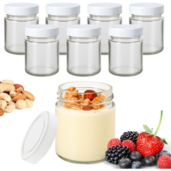 mikken 6er Dessertglas 212 ml Joghurtgläser mit Schraubdeckel