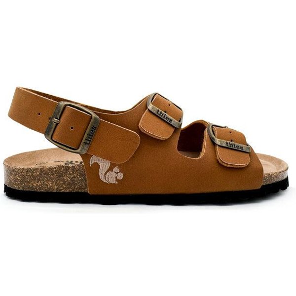 Vegane thies ® Eco Bio Backstrap Sandale aus rec. PET mit Kork-Tieffussbett