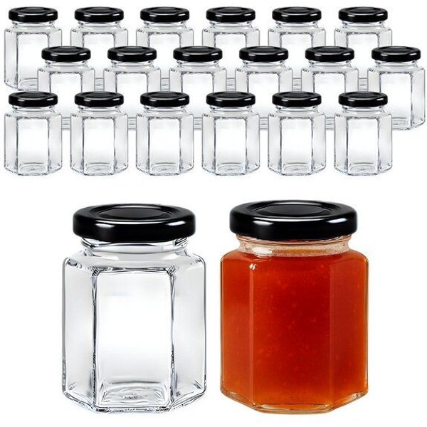 mikken 20 kleine Marmeladengläser 110 ml kleine Einmachgläser mit Schraubdeckel