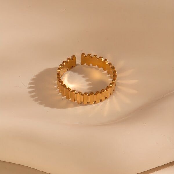 Größenverstellbarer BOHO BLOCK Ring ca. Ø 17 - 19 mm von Elektropulli