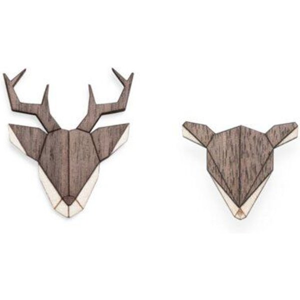 BeWooden Broschen aus Holz - Hirsch + Reh Set | Mode Schmuck