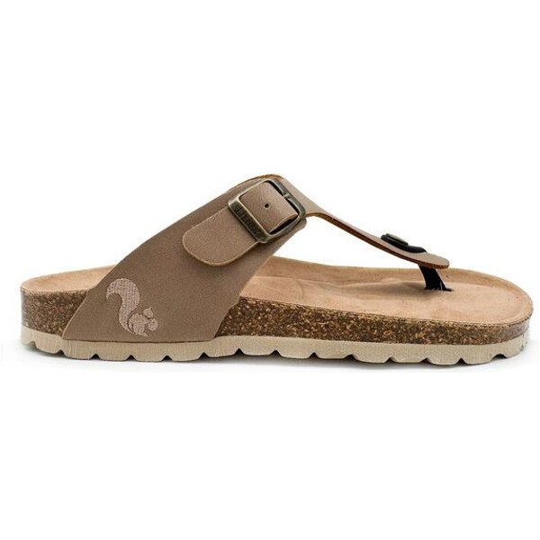Vegane thies ® Eco Bio Thong Sandale aus rec. PET mit Kork-Tieffussbett