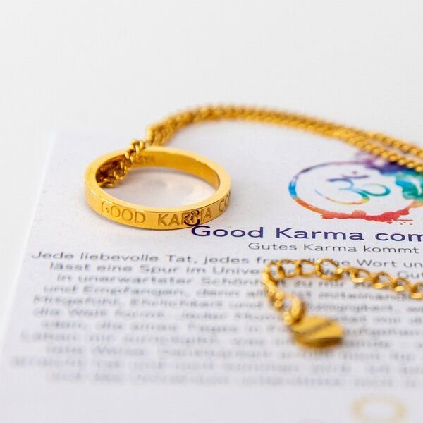 Divasya Vergoldete Kette mit Ring | Good Karma comes back