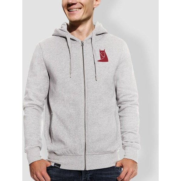 little kiwi Herren Hoodie, "Fuchs", Heather Grey