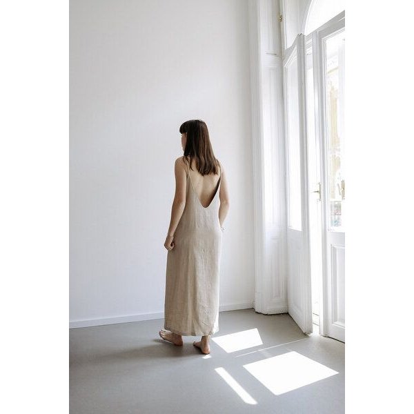 gust. Leinenkleid mit Rückenausschnitt - 100% Bio-Leinen